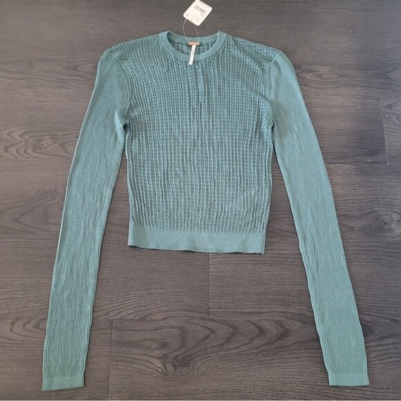 Free People H20 Crew Pullover in Jaded - Picture 2 of 6